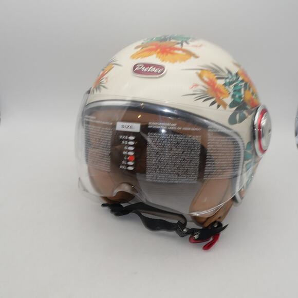 NEW Pretoee 3/4 Open Face  Helmet LARGE Retro Vintage Floral  Helmet  READ - Picture 1 of 13